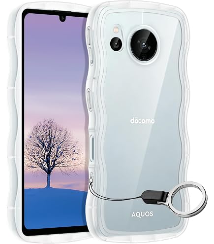 Amazon.co.jp: AQUOS sense7 ケース クリア ウェーブ リング付き SH